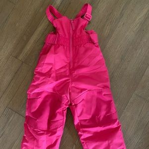 Toddler girl pink snow bibs—size 2T